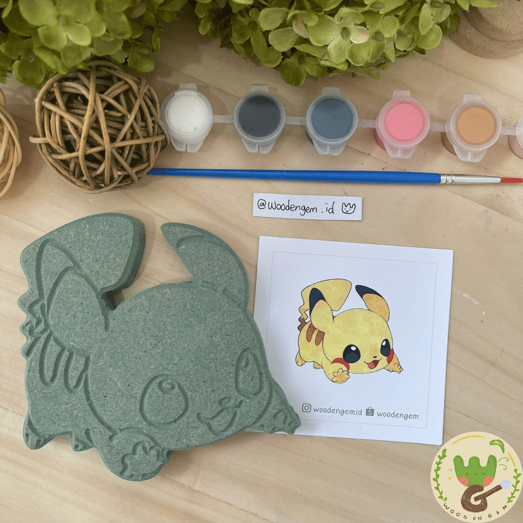 

DIY Wood Character Painting Mewarnai Melukis Kayu Karakter Pikachu| Woodengem