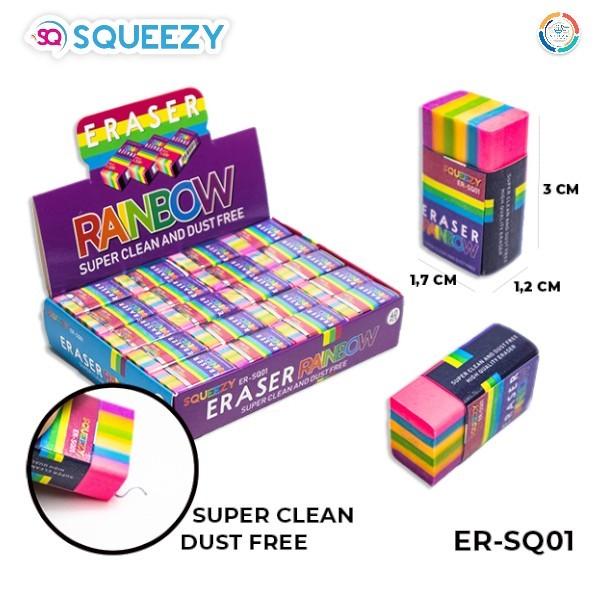 

Squeezy Penghapus Eraser Rainbow ER-SQ01 | @1Pcs