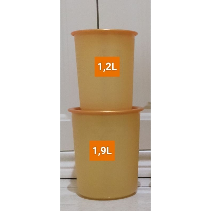 Small Mosaic Canister Gold (2) / Toples Tupperware