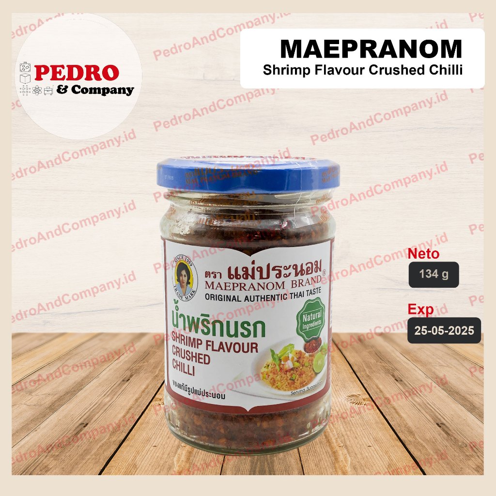 

Maepranom SHRIMP FLAVOR CRUSHED CHILLI 134 gram bumbu rasa udang pedas terasi udang belacan thailand