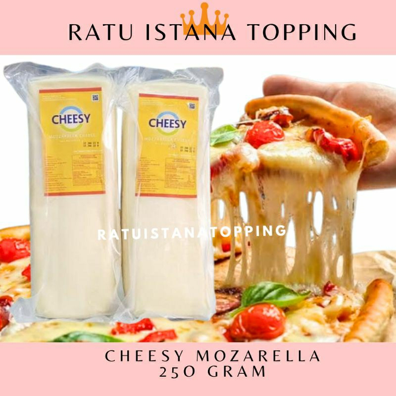 

CHEESY MOZZARELLA 250 GRAM REPACK MOZARELA KEJU MOZZARELA CHEESE MOZARELLA MULUR LUMER