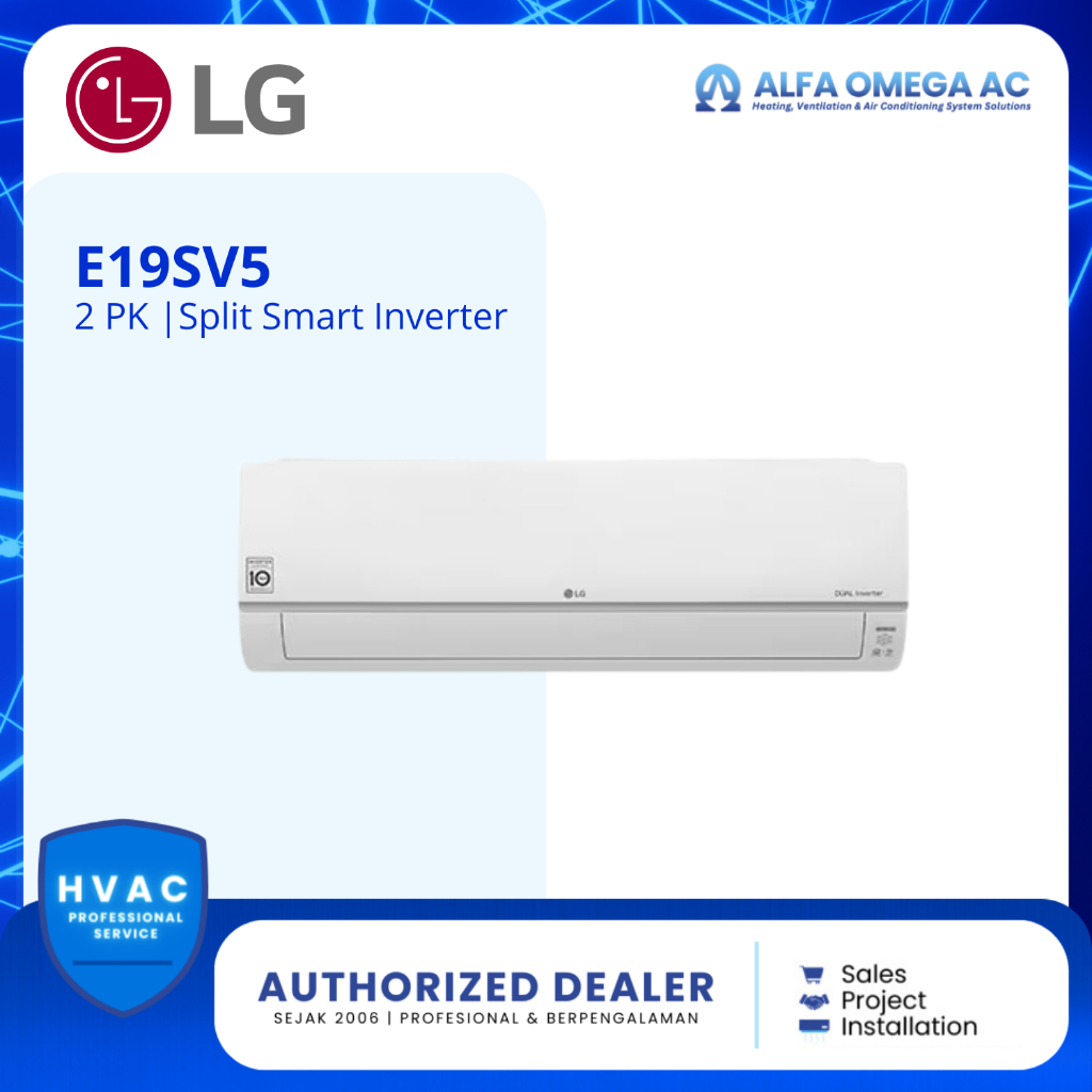 AC LG SPLIT SMART INVERTER 2 PK E19SV5 | AC LG SPLIT 1.5 PK SMART INVERTER E19SV5 | AC LG 2 PK SPLIT