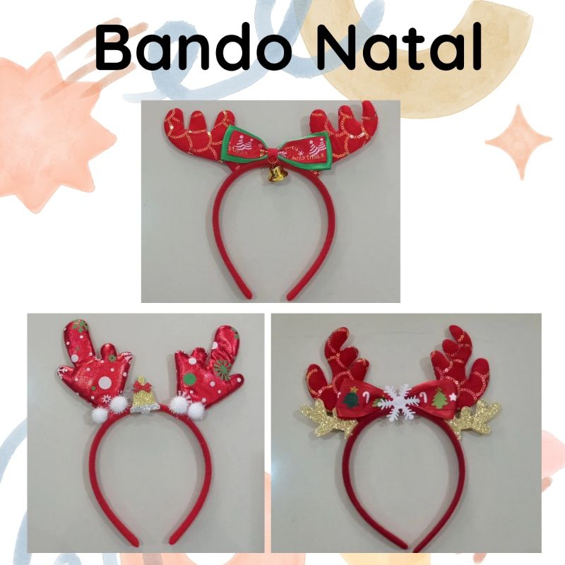 Bando Natal / Bando Natal Anak / Bando Natal Dewasa / Bando Natal Tanduk Rusa / Aksesories Natal