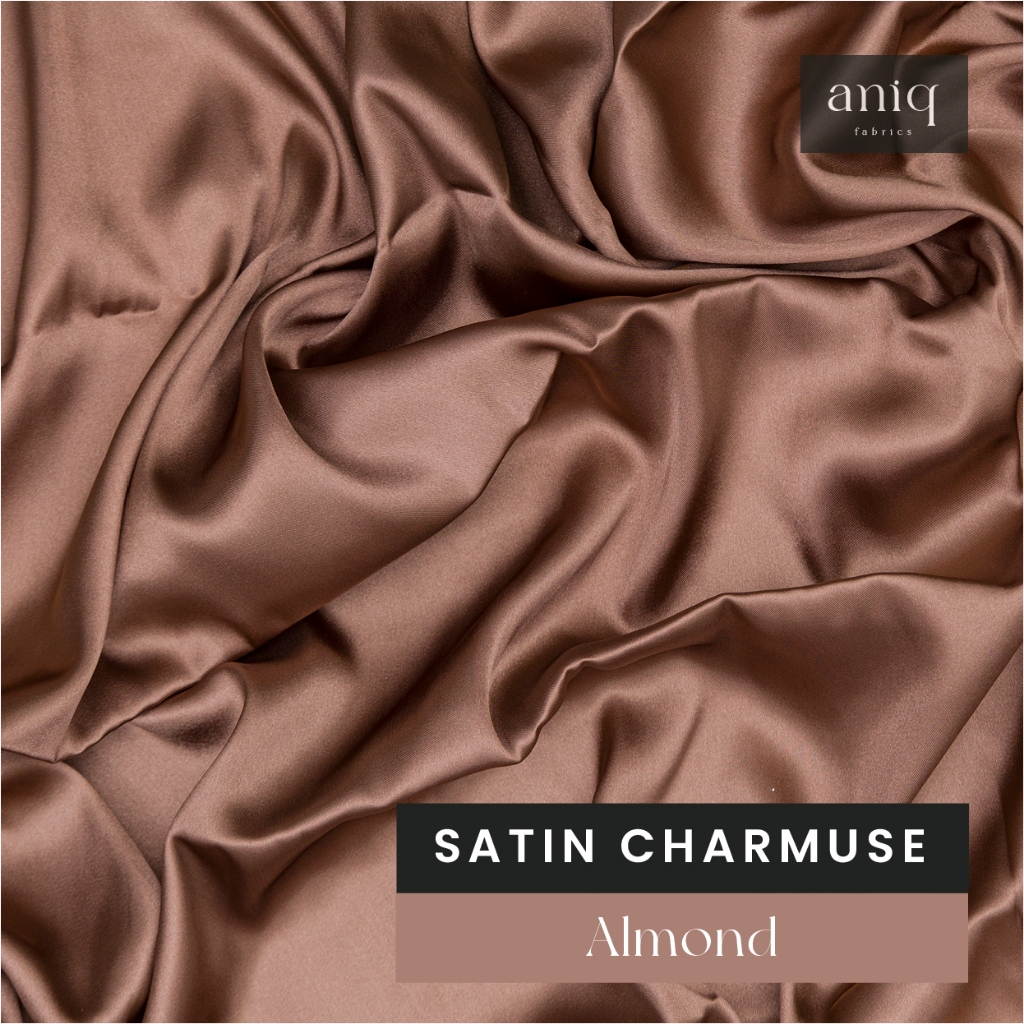 Kain Satin Meteran Kain Satin Silk Charmuse Premium Sateen Silk Satin Sutra Bahan Baju Bridesmaid, B