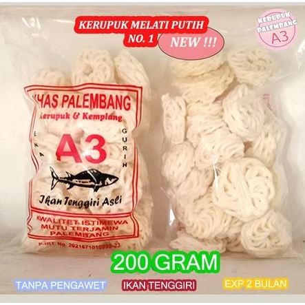 

KERUPUK MELATI PUTIH IKAN TENGGIRI SUPER KEMPLANG MELATI PUTIH KRUPUK SNACK KERIPIK CEMILAN 200GR