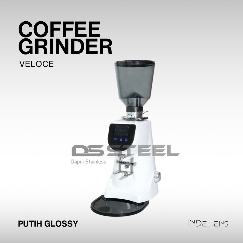Indeljens Coffee Grinder Digital Veloce Mesin Penggiling Biji Kopi - White