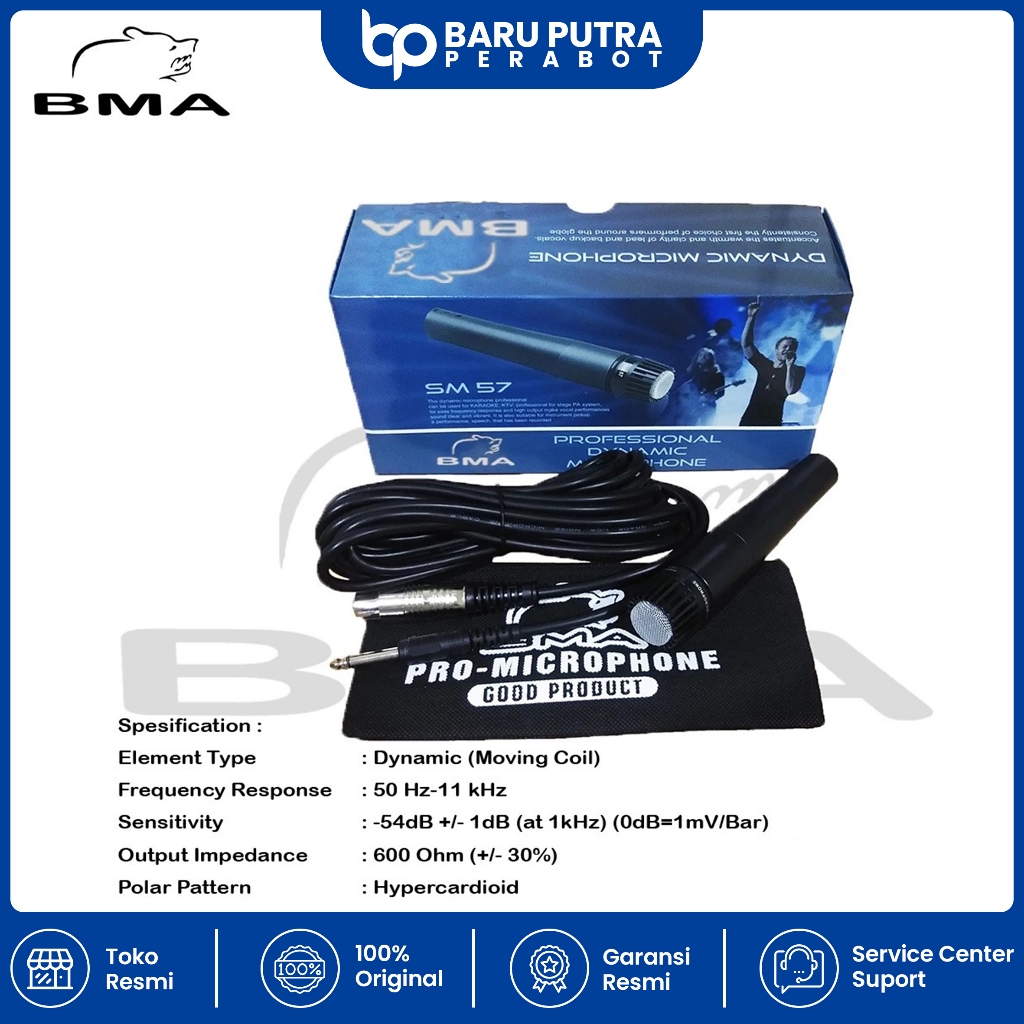 Microphone Kabel BMA SM 57 / Mic Instrument BMA SM57