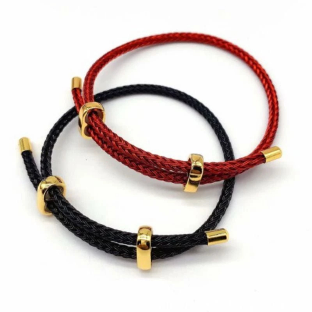 Gelang tali pelengkap charm emas liontin gelang tali pandora