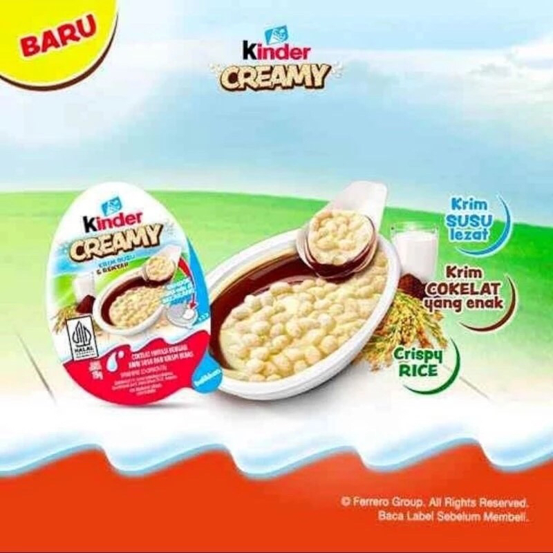 

kinder creamy 1 box isi 12 pcs coklat susu viral