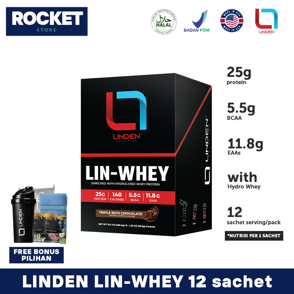 Linden Nutrition Lin-Whey 12 sachet - with Hydro Whey Protein LinWhey
