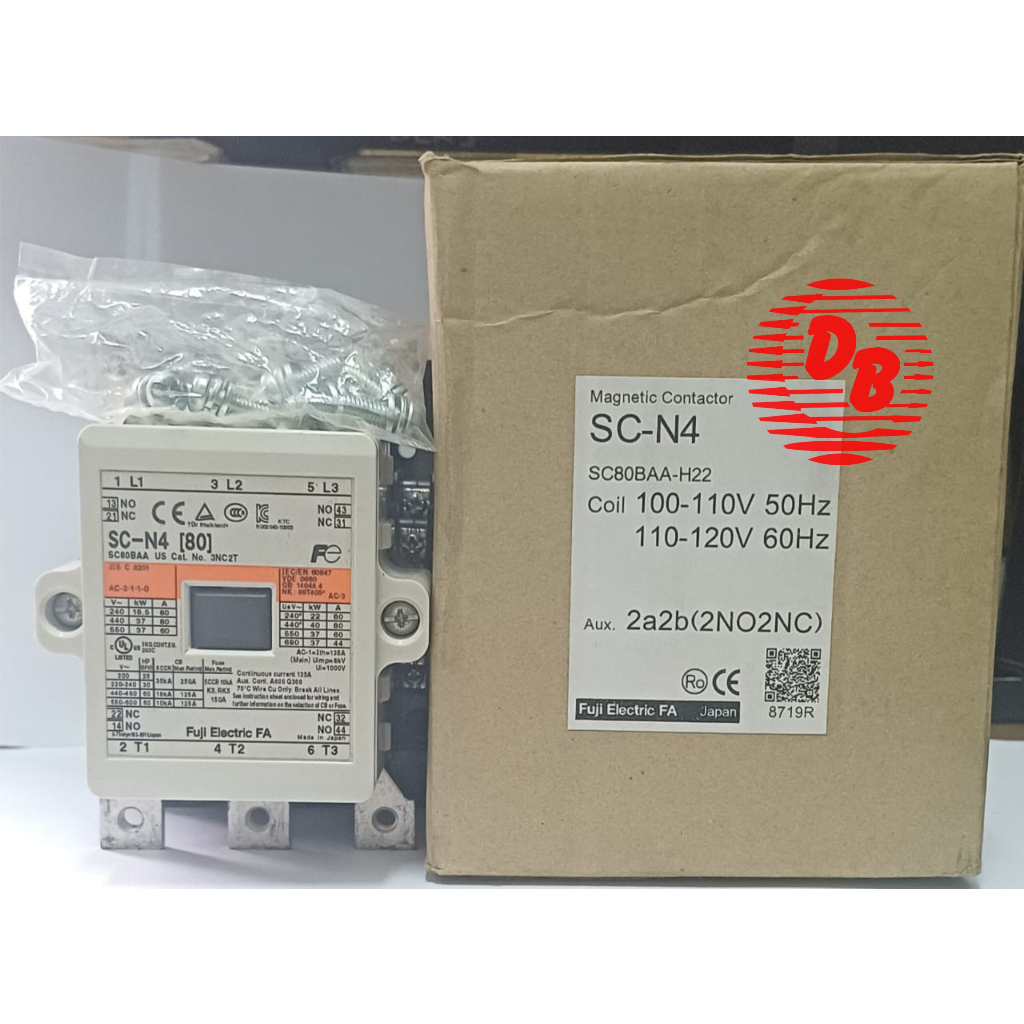 Fuji Magnetic Contactor SC-N4 110V 2a2b 2NO 2NC Original