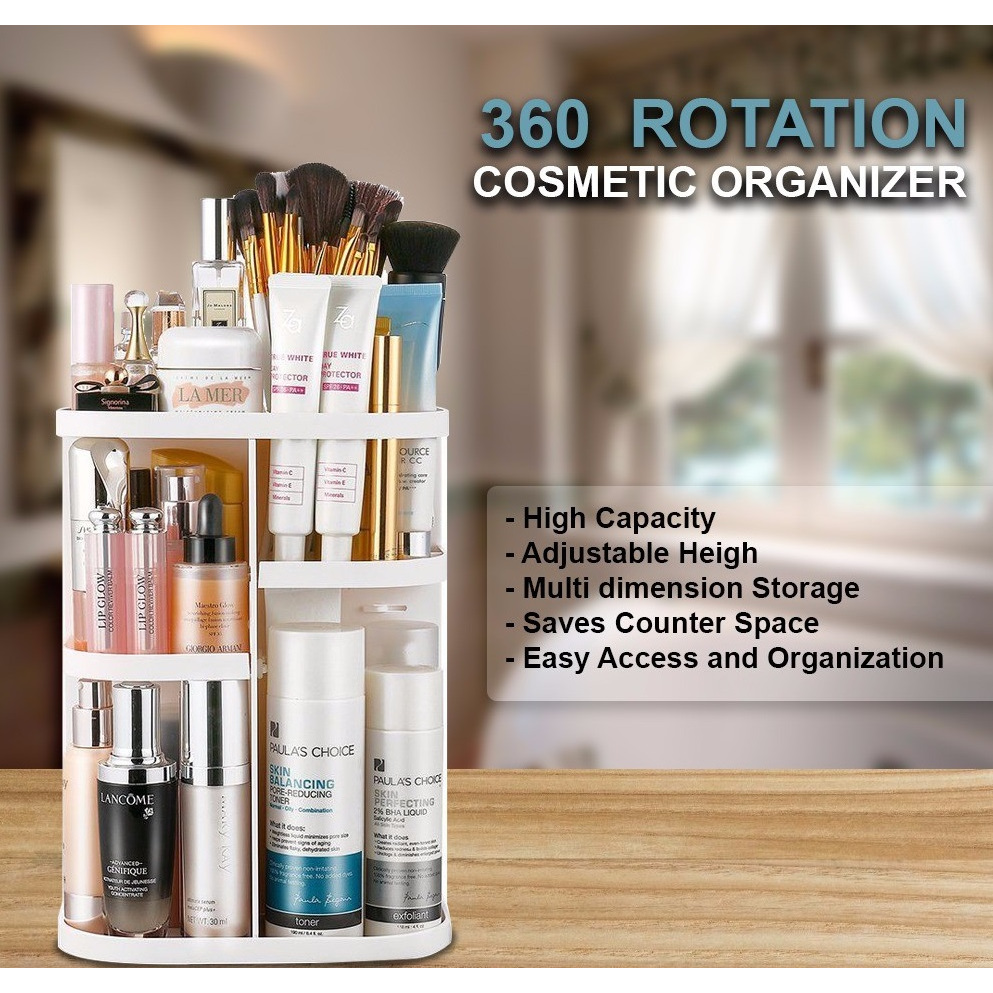 Rak Kosmetik / Tempat Make Up / Rak Kosmetik Putar / Rak Akrilik Kosmetik / Rak Kosmetik Aesthetic