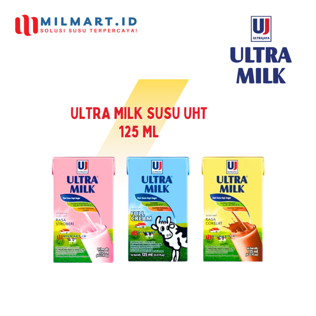 

ULTRA MILK 125ML SUSU UHT CAIR ULTRA COKELAT/STRAWBERRY/FULL CREAM