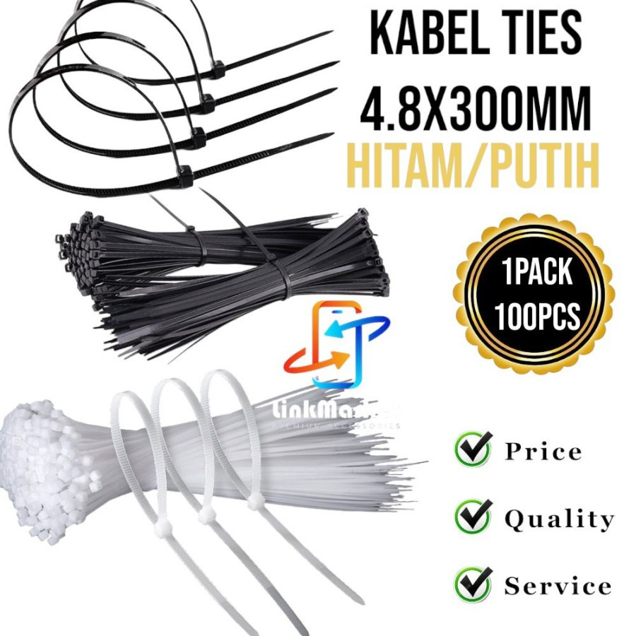 

Kabel ties Cable ties Kabel tis Cable tie Klip 4.8x300mm isi 100Pcs