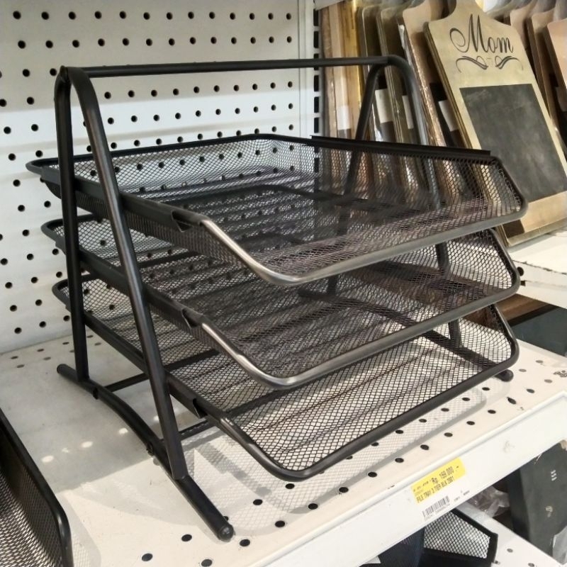 

ODI Organiser file rack 3 susun hitam dokument tray dengan kaki