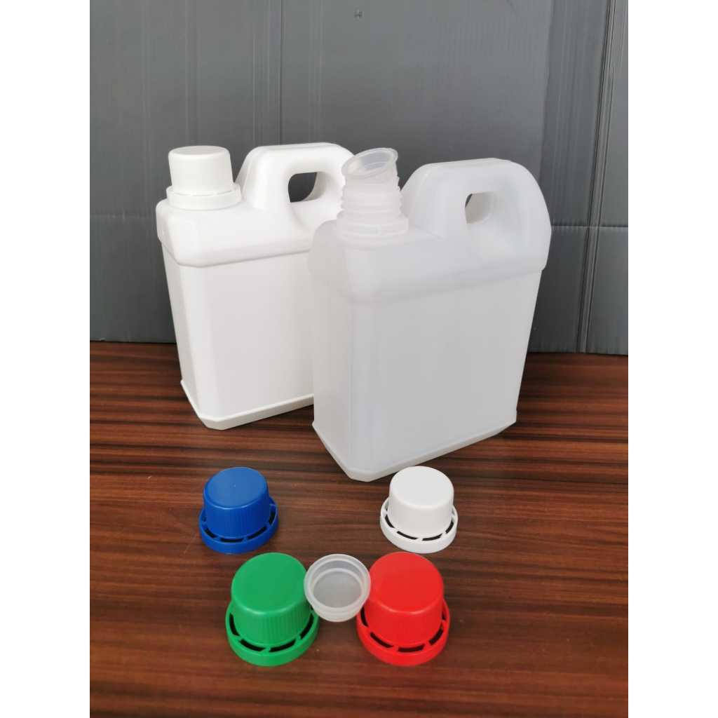 Jerigen Jrigen jerrycan PUTIH NATURAL 1L 1 L liter kotak Pendek TAIWAN