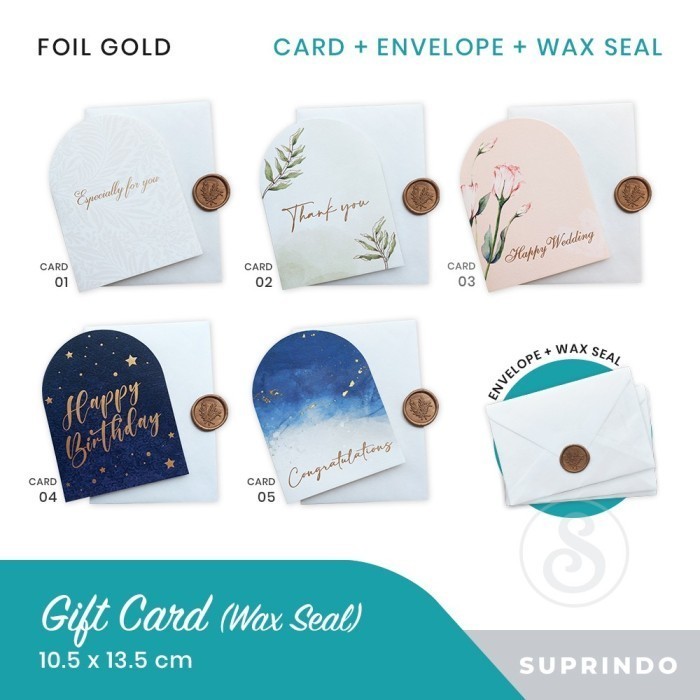 

Kartu Ucapan + Amplop + Wax Seal