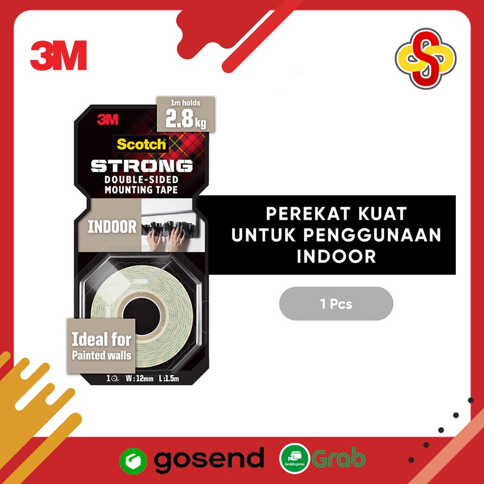 

Double Mounting Tape Indoor Scotch 3M 110-S12 (12 mm x 1.5 m) Tahan Hingga 2.8 kg