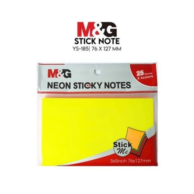 

STICKY NOTES YS-185 76mmx127mm M&G / MEMO TEMPEL M&G 3x5 inch/ NEON STICKY NOTE