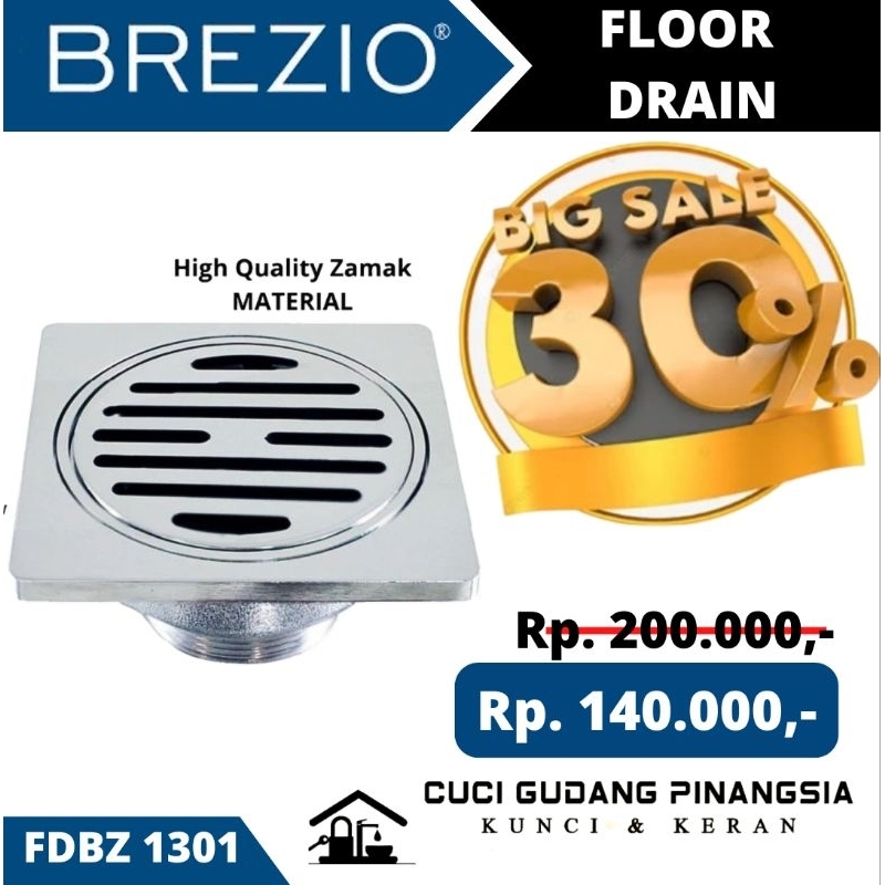 BREZIO FDBZ 1301 FLOOR DRAIN SARINGAN AIR LANTAI KAMAR MANDI CHROME