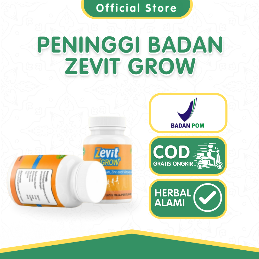ZEVIT GROW PENINGGI BADAN / SUPLEMEN TINGGI BADAN / KAPSUL PENINGGI BADAN BPOM 100% ORIGINAL