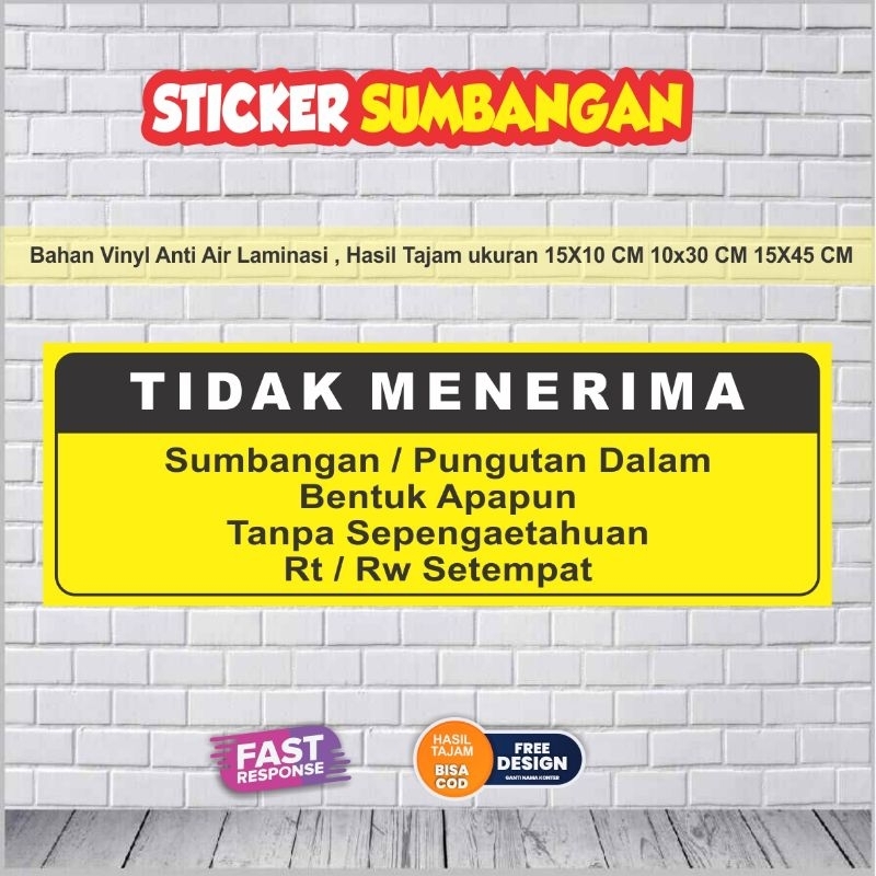 

Sticker Tidak menerima Sumbangan Apapun