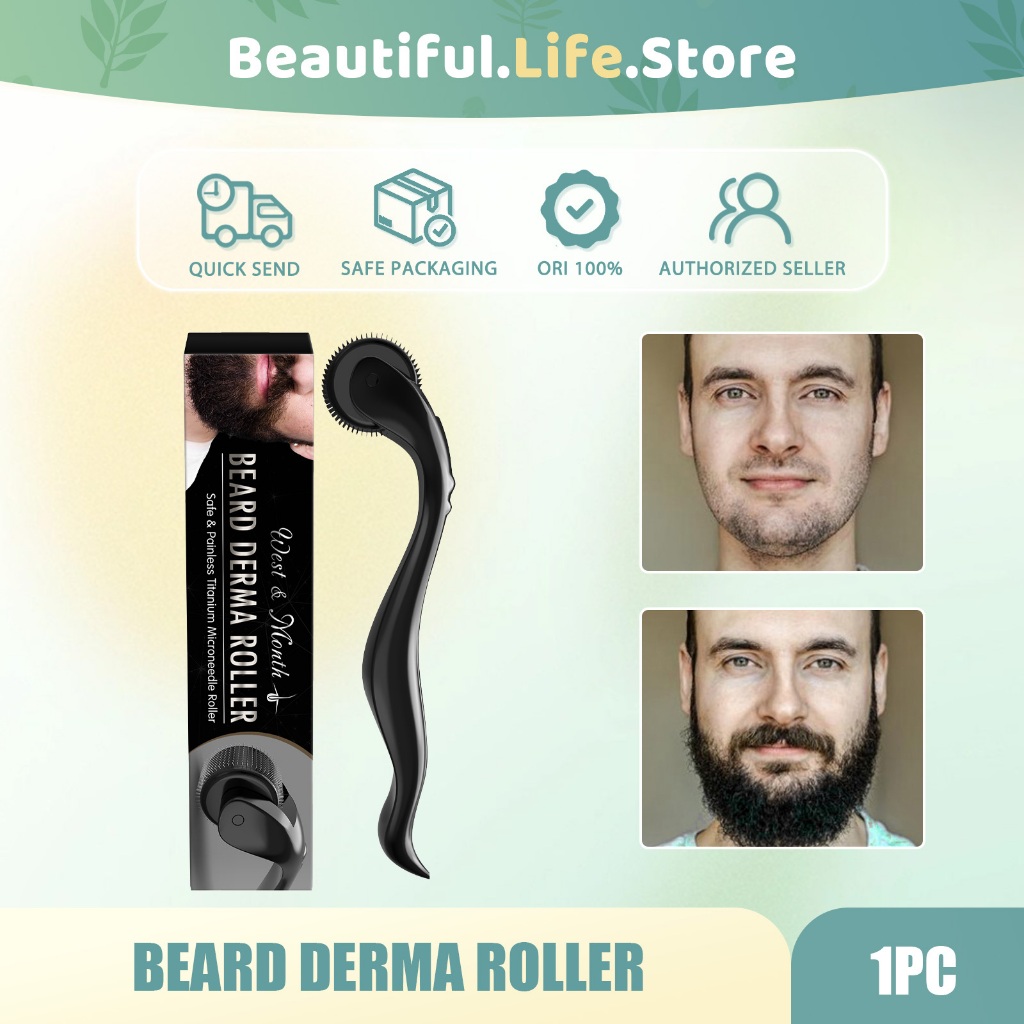 West&Month【100%ORI/Beli 3 Gratis 2】Dermaroller 1pc Derma Roller Jenggot Dermaroller Wajah Alat Penum