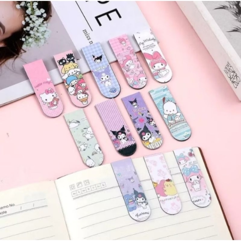 

AS Pembatas Buku magnet 6 Pcs Pembatas Buku karakter Sanrio lucu unik