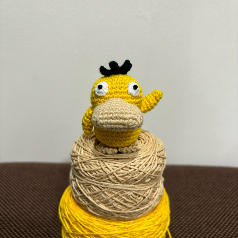 Amigurumi Psyduck Keychain Doll Character Crochet Gantungan Kunci Rajut Karakter Pokemon