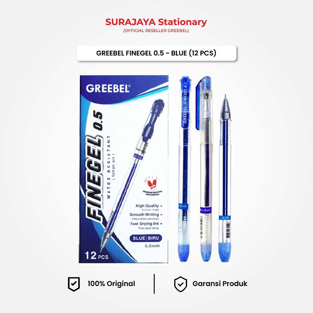 

Bolpen Pulpen Gel Greebel / Gel Pen Fine Gel 0.5 Tinta Biru (12PCS/SET) Ballpen Pena Pulpen Cetek