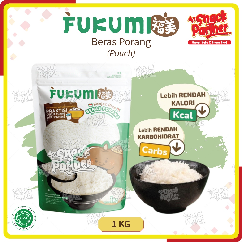 

FUKUMI BERAS PORANG POUCH 1 KG - Fukumi Shirataki Beras Konjac Rice Diet Pouch 1KG