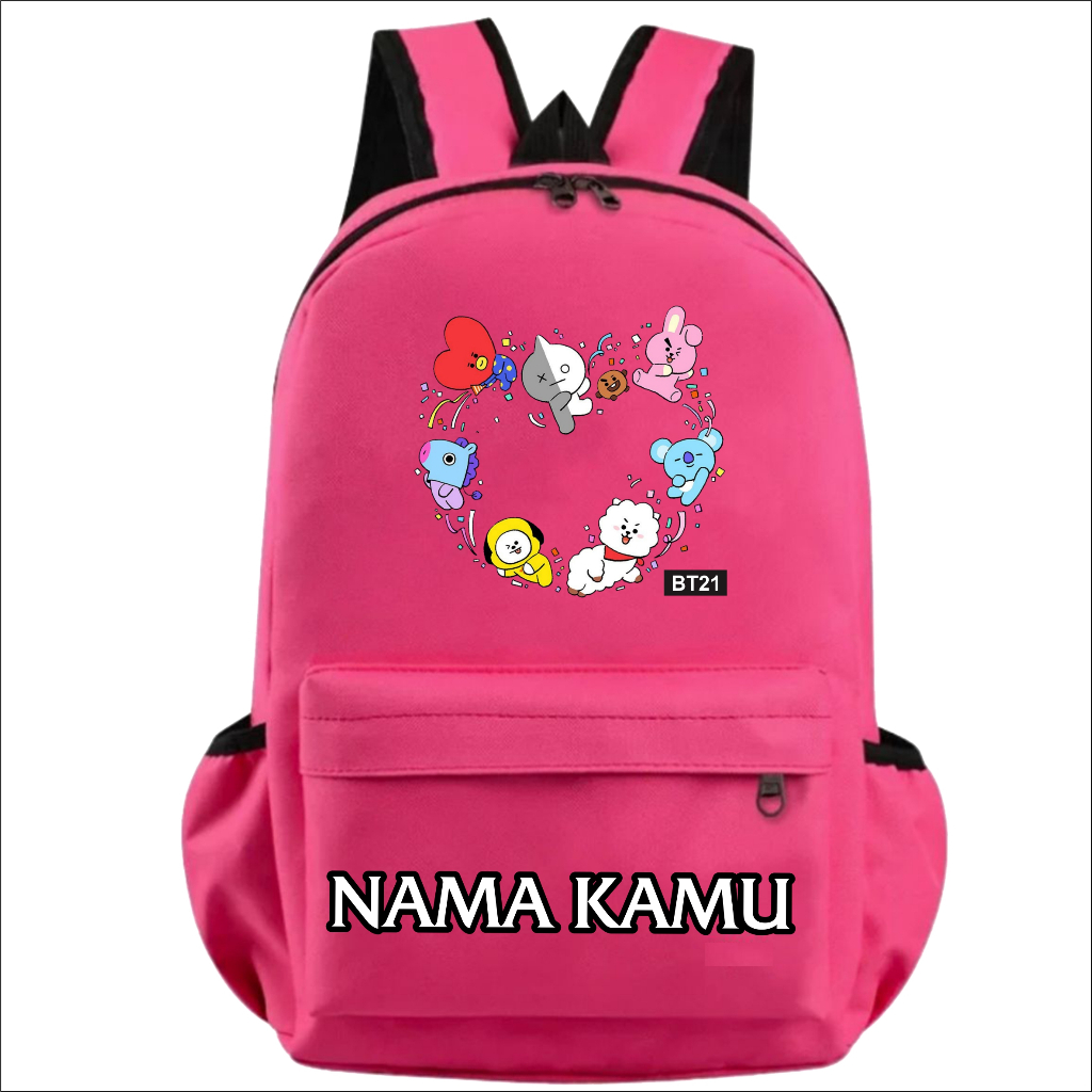 Tas Sekolah Ransel BTS BT21 LOVE Anak Karakter Laki Laki Perempuan Terbaru