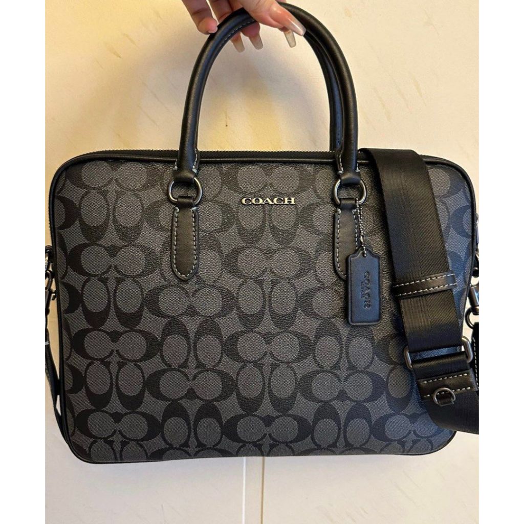 Briefcase CJ630 Liam Compact Brief in Signature Canvas - Briefcase Pria Original