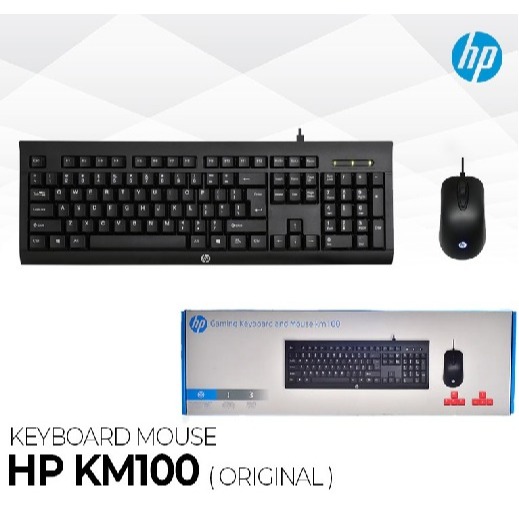KEyboard hp 100 keyboar dan mouse HP Combo Keyboard + Mouse Gaming KM100 hp km100