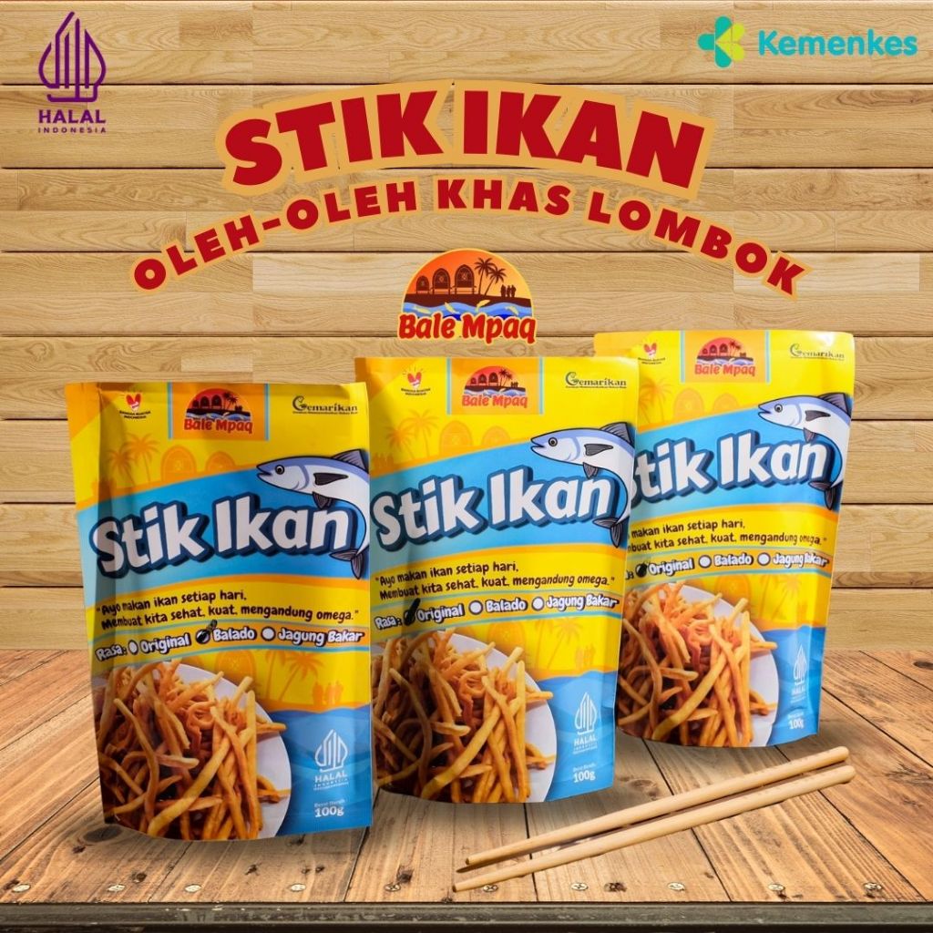

BALEMPAQ - Stik Ikan Layang Khas Lombok (Nikmat, Bergizi, Mudah Dibawa, Oleh-Oleh Khas Lombok)