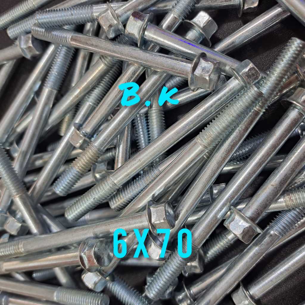 Baut Flange Bolt M6 6x70 Kunci 8/Baut Cvt M6 6x70 Putih