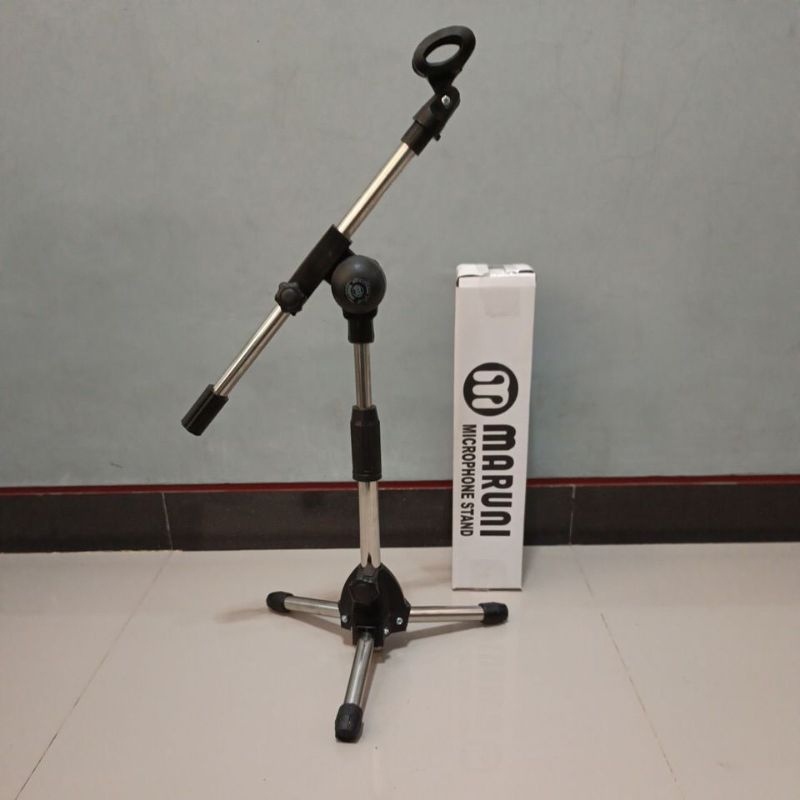 Stand Mic Pendek Stainless Plus Holder Mic / Stand Microphone Stanlees