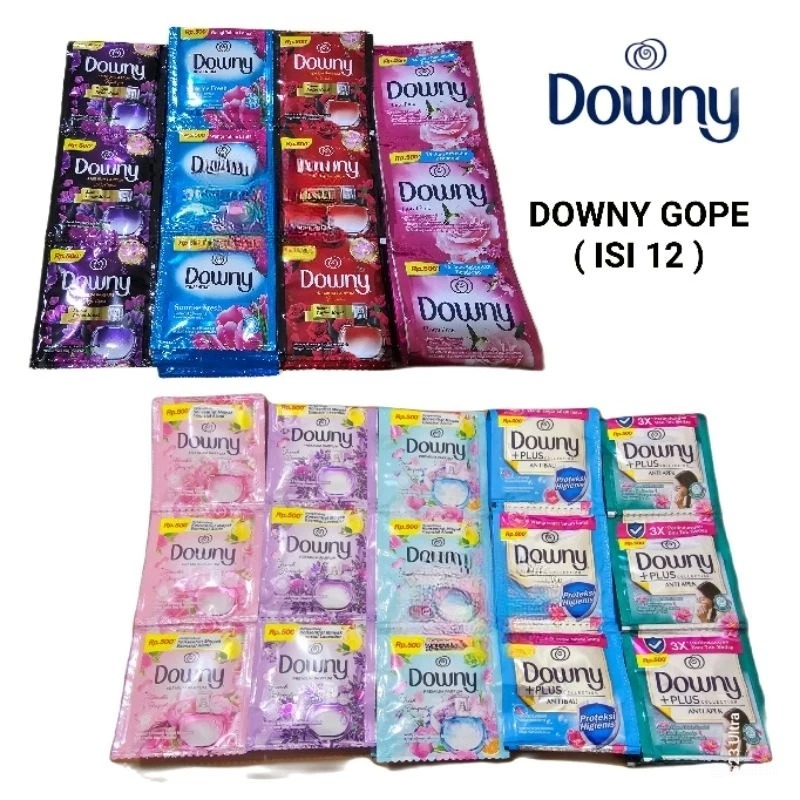 Downy 500 GOPE Pwangi & Pelembut Pakaian Wangi Parfum Mewah 8ml RENCENG ( ISI 12 )