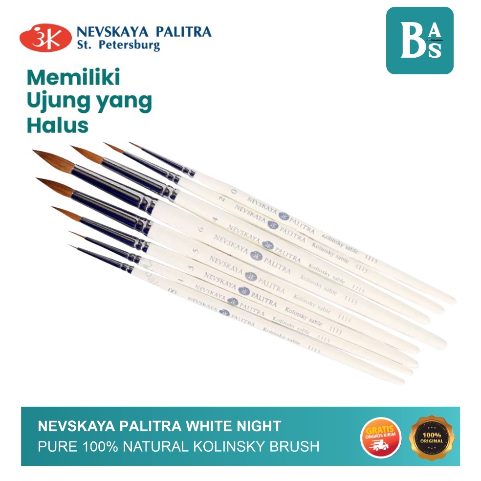 

KODE J17C Nevskaya Palitra White Night Pure 1 Natural Kolinsky Brush 12