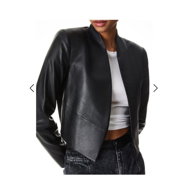 Alice+Olivia black leather jacket