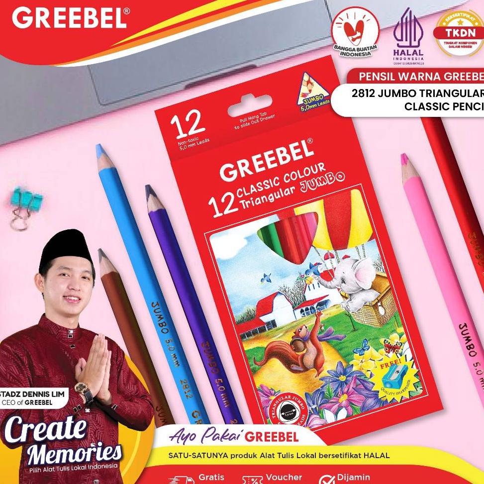 

KODE R14D GREEBEL Pensil Warna 2812 Jumbo Triangular Hexagona Coloring Pensil Warna Greebel Pensil Warna Aman untuk Anak Mewarnai