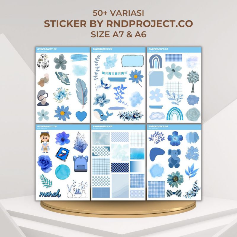 

Sticker Aesthetic Blue Theme Series Cute Stiker Case HP Tumblr Scrapbook Journal Notebook Setiker Aesthetic Vintage Retro Size A6 10 x 14 cm dan A7 7 x 10 cm