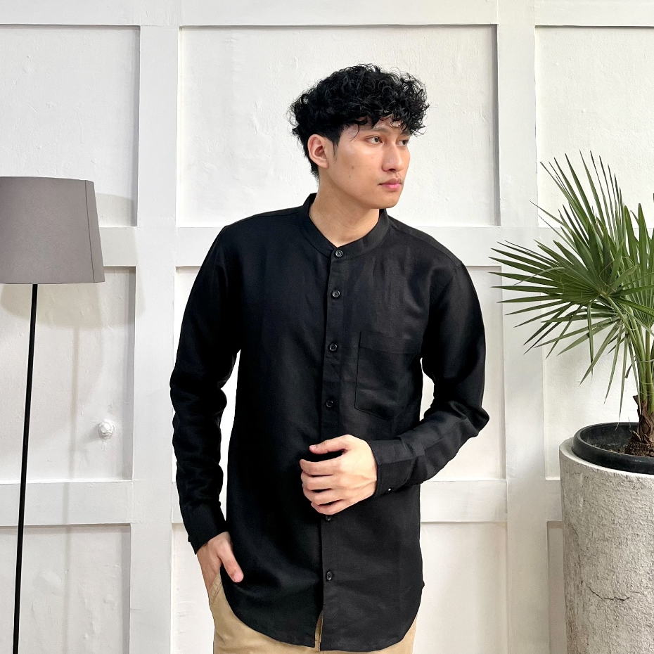 Dcash - Kemeja Pria Kerah Shanghai - Koko Linen