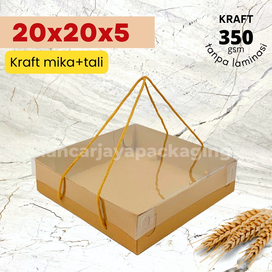 

READY STCOK Box Kraft Mika Tali Kotak Kemasan Hampers Souvenir Brownies Cake 2x2x5 cm