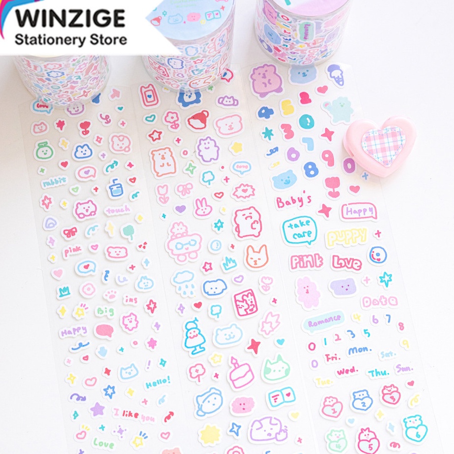 

KF7 Winze Stiker Lucu Jurnal Scrapbook Sticker Aesthetic Korea Dekorasi Cute M PET Sticker Tape Selotip Lucu Deco Journal Planner Diary Gift Sticker Photocard Kpop Decor Sticker