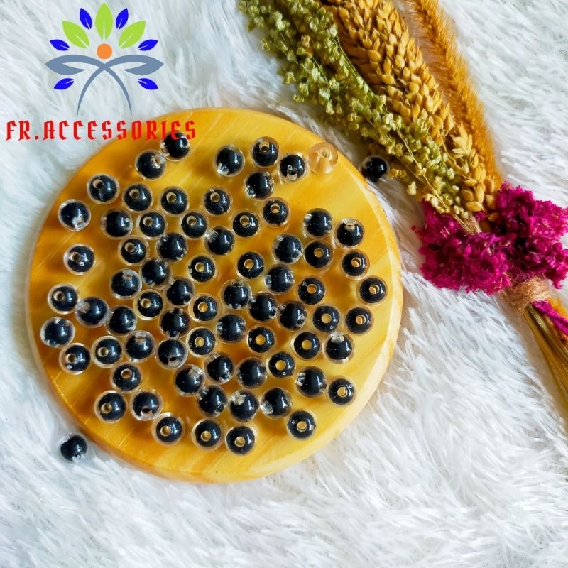 MANIK MANIK AKRILIK ISI BLACK.MOTE ISI 8MM 10MM