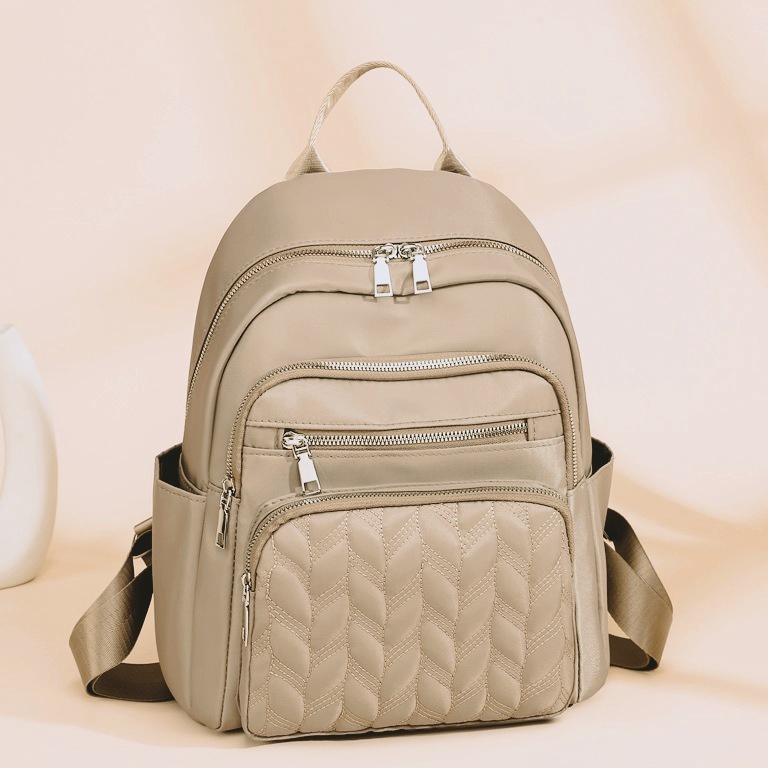 Miliki sekarang Serbatasnia  Tas Ransel Wanita Anti Air Bahan Nylon Warna Hitam Khaki Model Kasual T