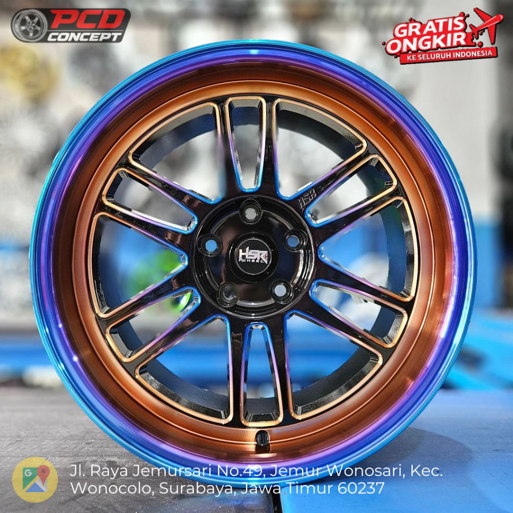 VELG HSR CELONG CIVIC RING 18 TYPE BLY01 WARNA RAINBOW UNTUK MOBIL INNOVA TERIOS RUSH XPANDER CRV HR