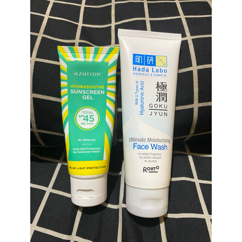 paket hemat Suncreen Azarine & Hadalabo Face Wash