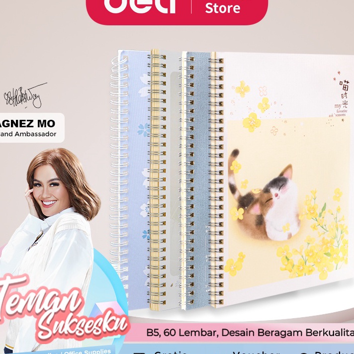 

KF7 Deli LooseLeaf Buku Notebook spiral B5 6 halaman LB56